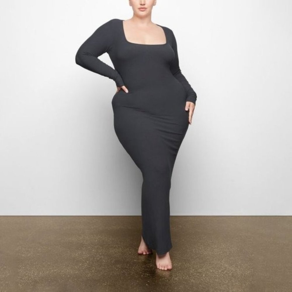 SKIMS Dark Gray/Graphite Soft Lounge Maxi Dress Sz XL NWOT
